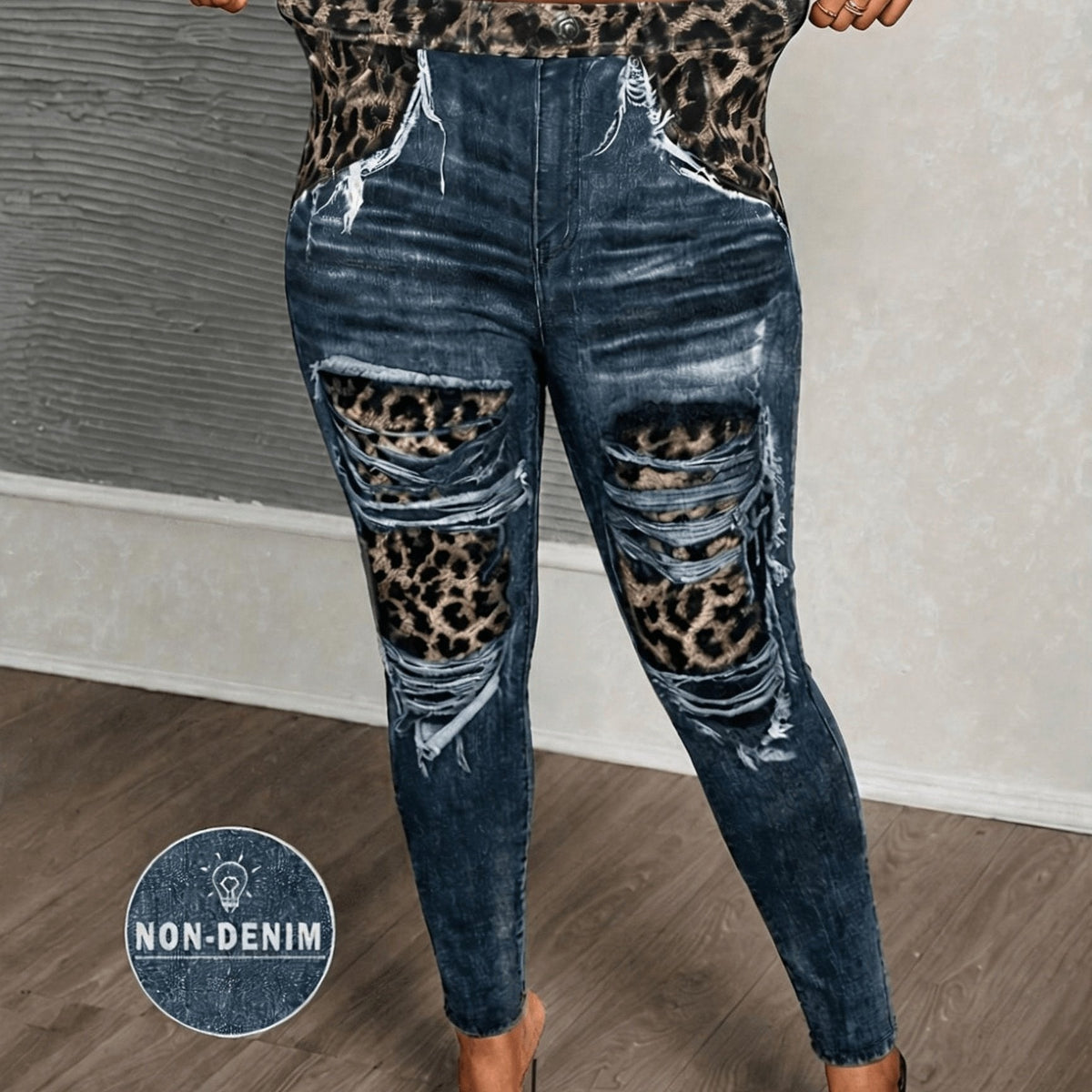 Plus Size High-Waisted Leopard Print Leggings