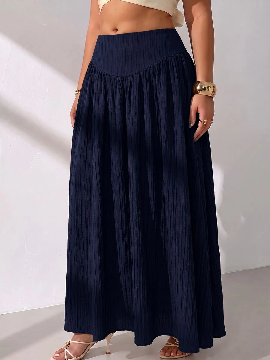 Plus Size A-Line Maxi Skirt with Pockets