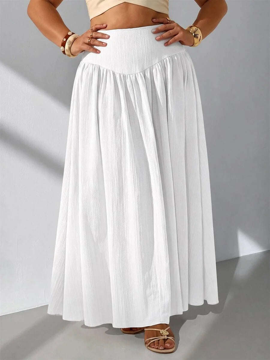 Plus Size A-Line Maxi Skirt with Pockets