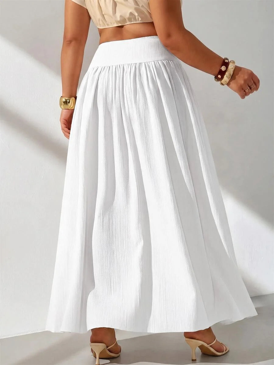 Plus Size A-Line Maxi Skirt with Pockets