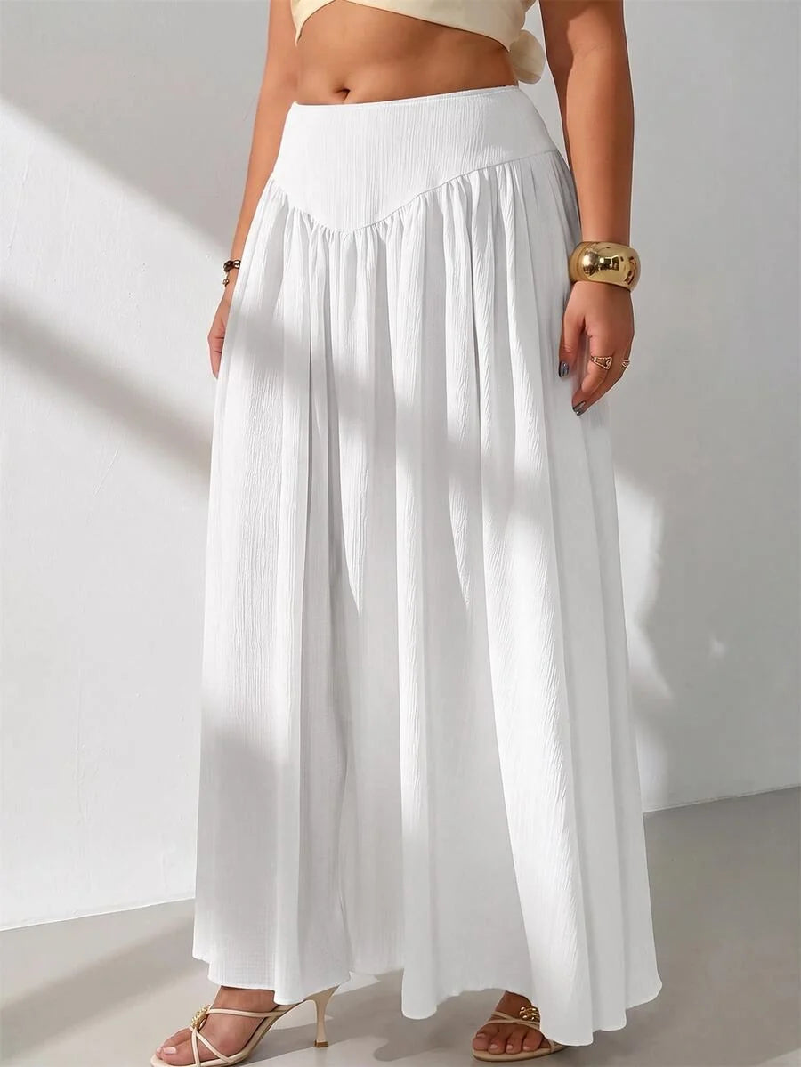 Plus Size A-Line Maxi Skirt with Pockets