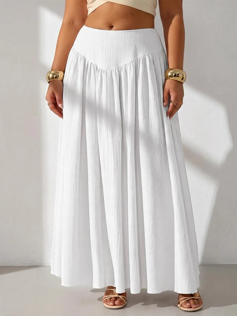 Plus Size A-Line Maxi Skirt with Pockets