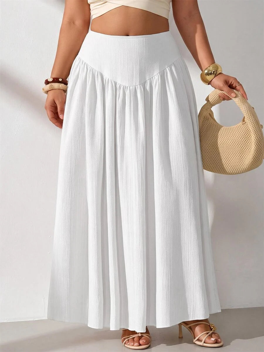 Plus Size A-Line Maxi Skirt with Pockets