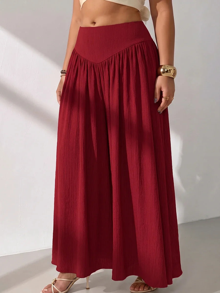 Plus Size A-Line Maxi Skirt with Pockets