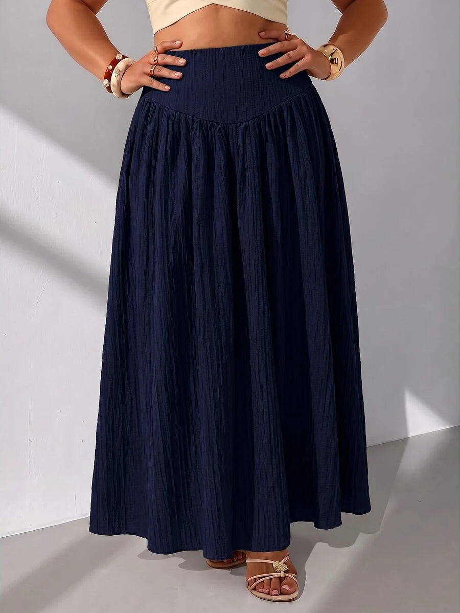 Plus Size A-Line Maxi Skirt with Pockets
