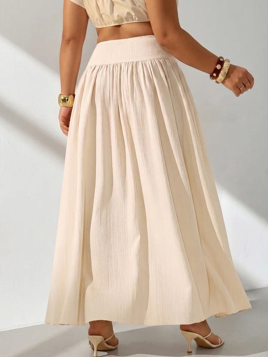 Plus Size A-Line Maxi Skirt with Pockets