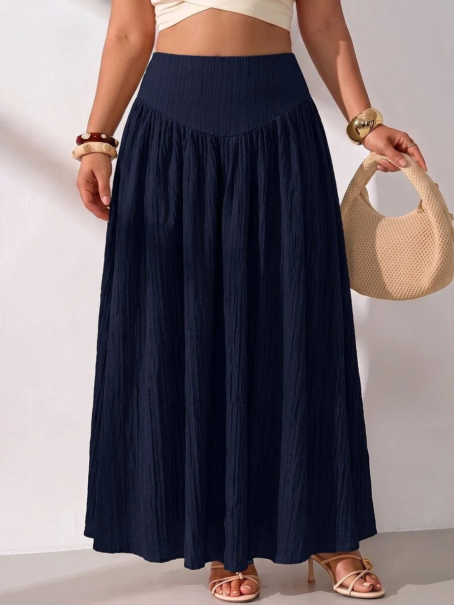 Plus Size A-Line Maxi Skirt with Pockets