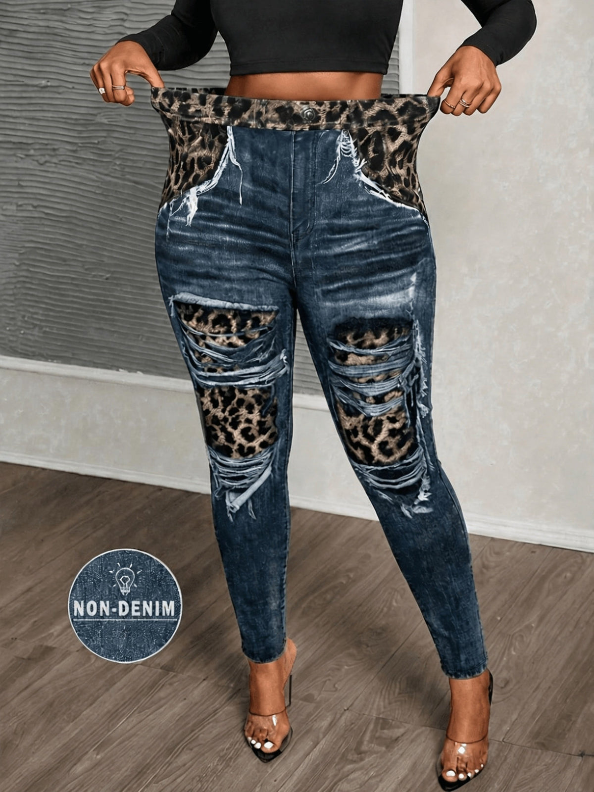 Plus Size High-Waisted Leopard Print Leggings