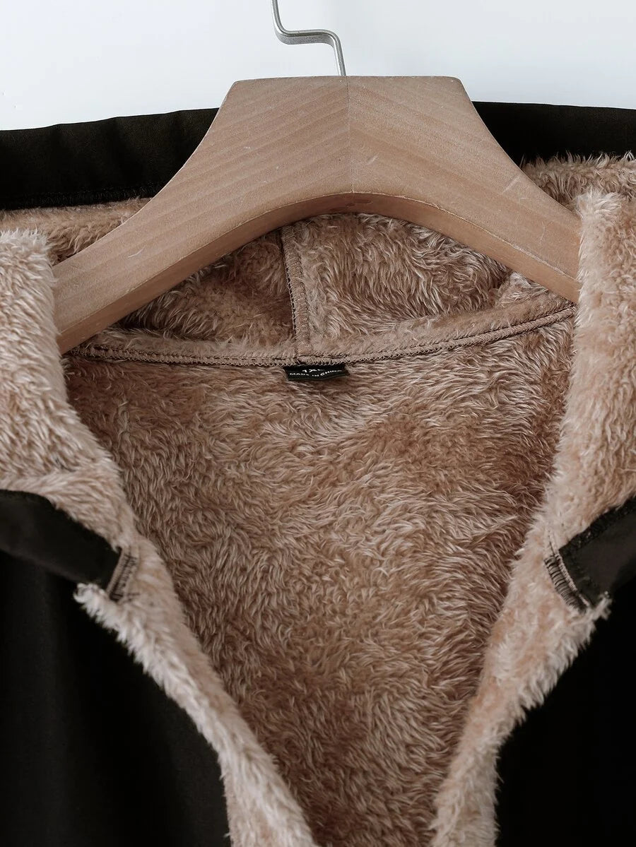 Plus Size Longline Knit Hoodie with Pockets