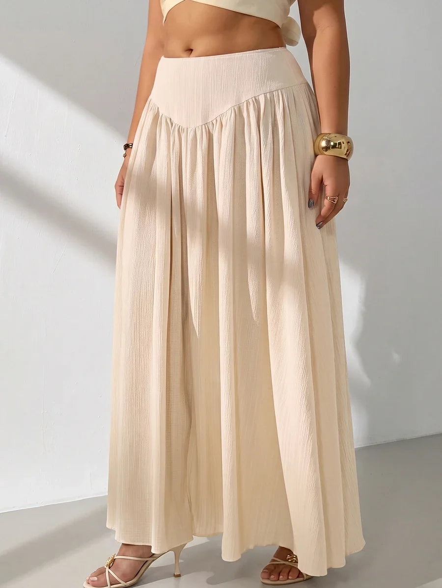 Plus Size A-Line Maxi Skirt with Pockets