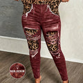 Plus Size High-Waisted Leopard Print Leggings