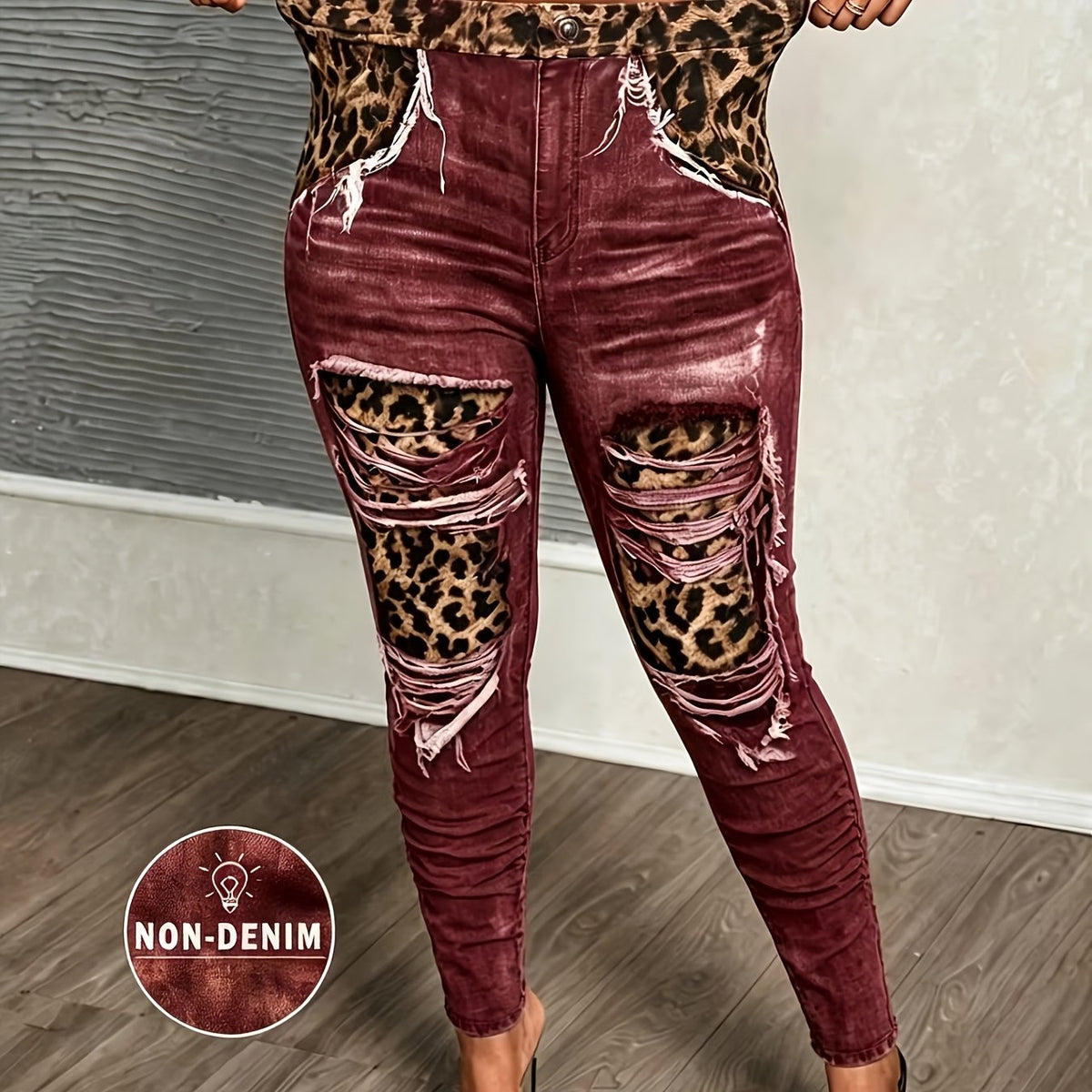 Plus Size High-Waisted Leopard Print Leggings