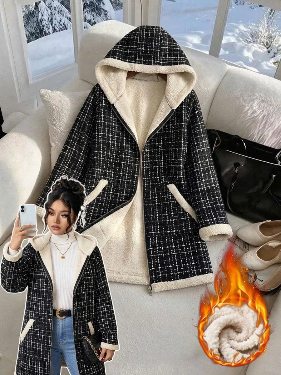 Plus Size Longline Knit Hoodie with Pockets