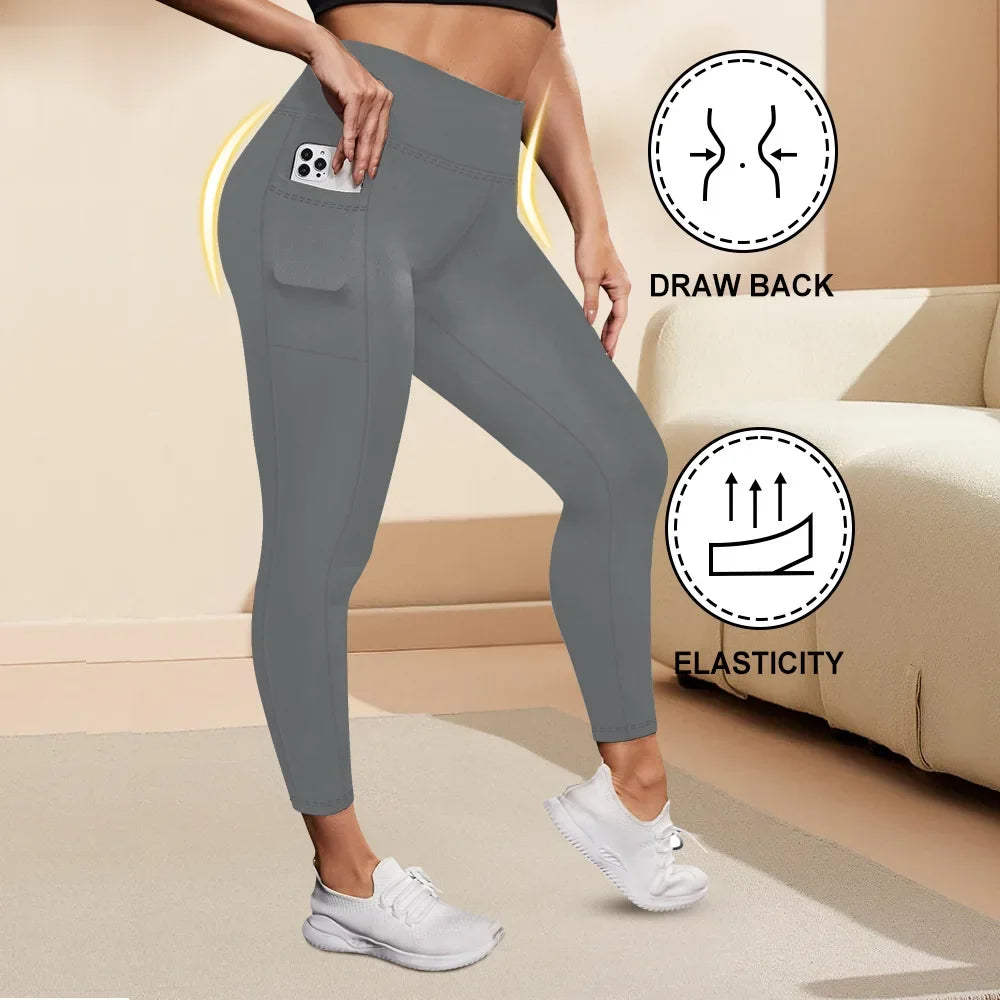 Plus Size High-Waisted Workout Leggings with Pockets