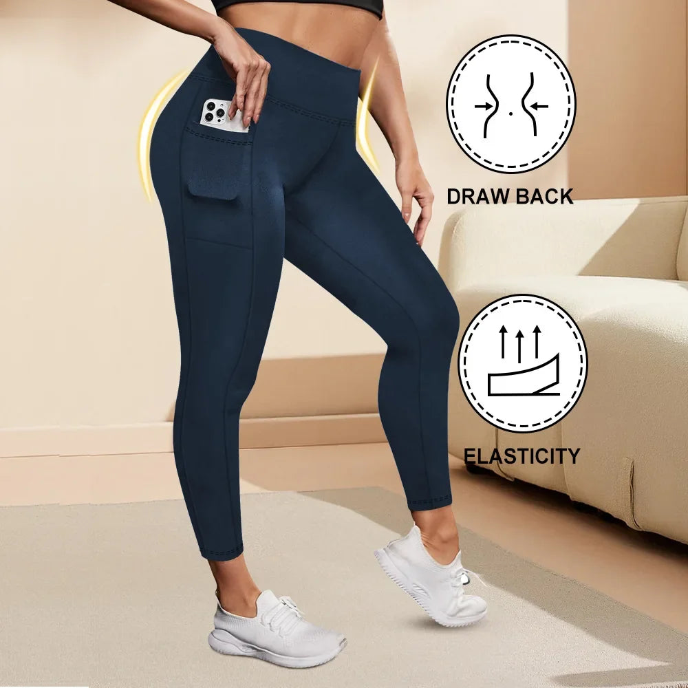 Plus Size High-Waisted Workout Leggings with Pockets