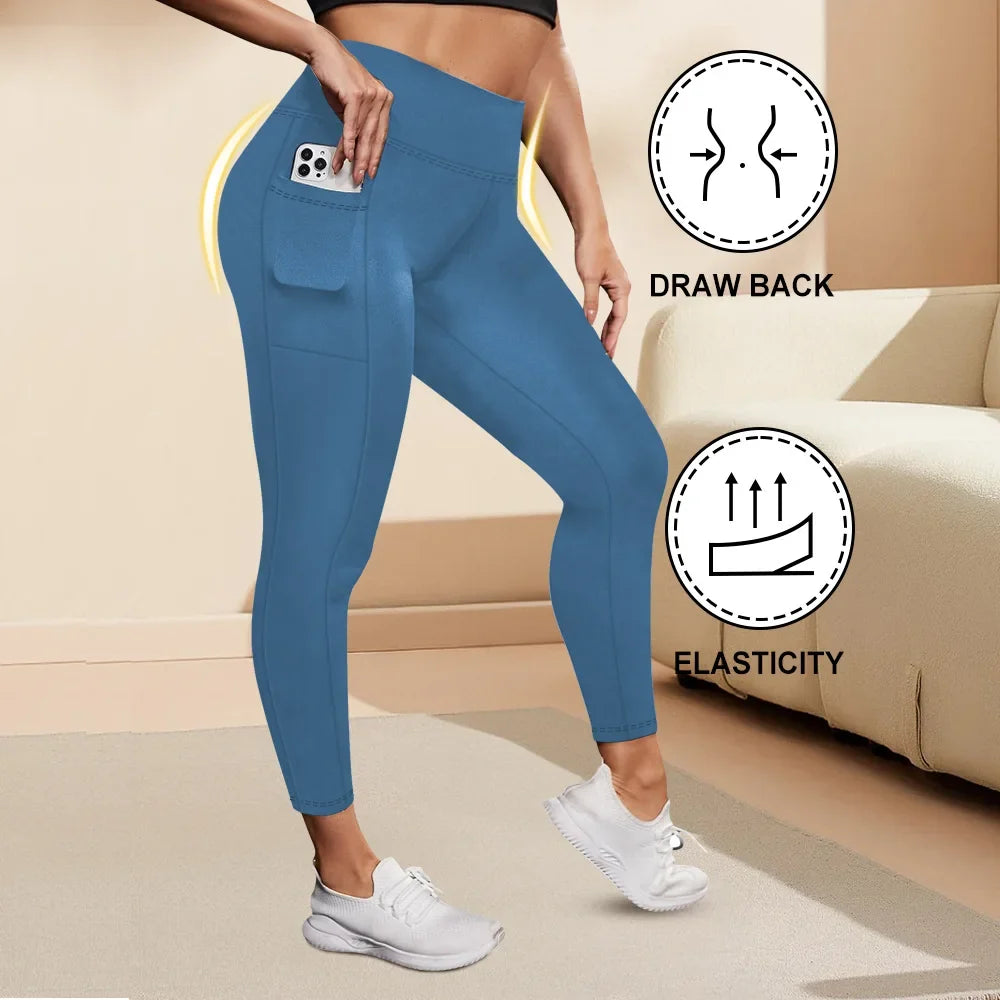Plus Size High-Waisted Workout Leggings with Pockets