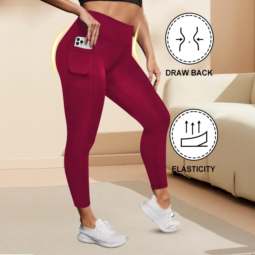 Plus Size High-Waisted Workout Leggings with Pockets