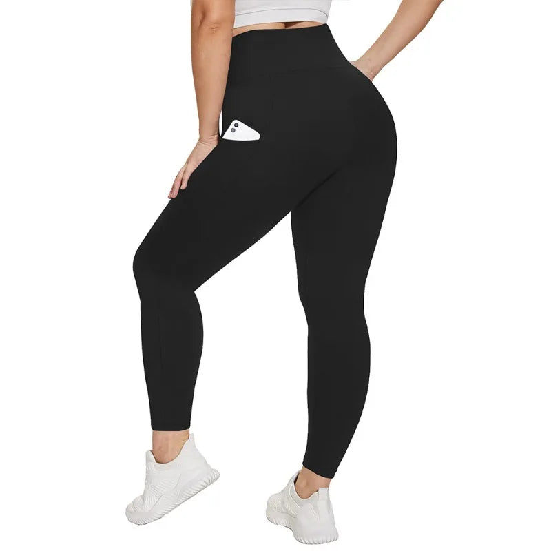 Plus Size High-Waisted Workout Leggings with Pockets