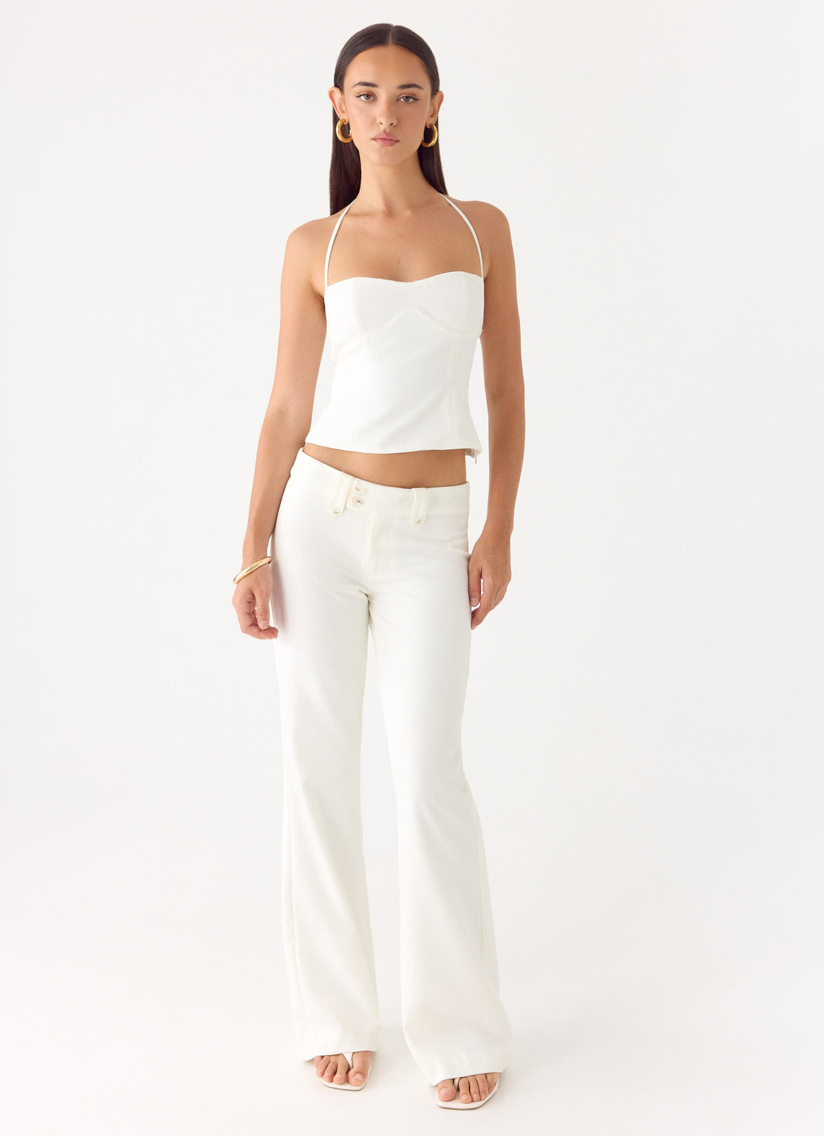 Weiss Low Rise Suiting Pants - White
