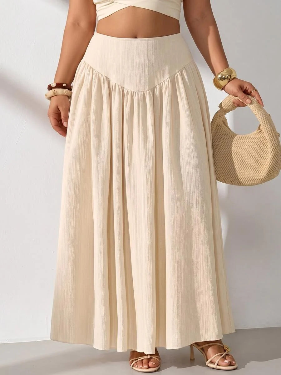 Plus Size A-Line Maxi Skirt with Pockets