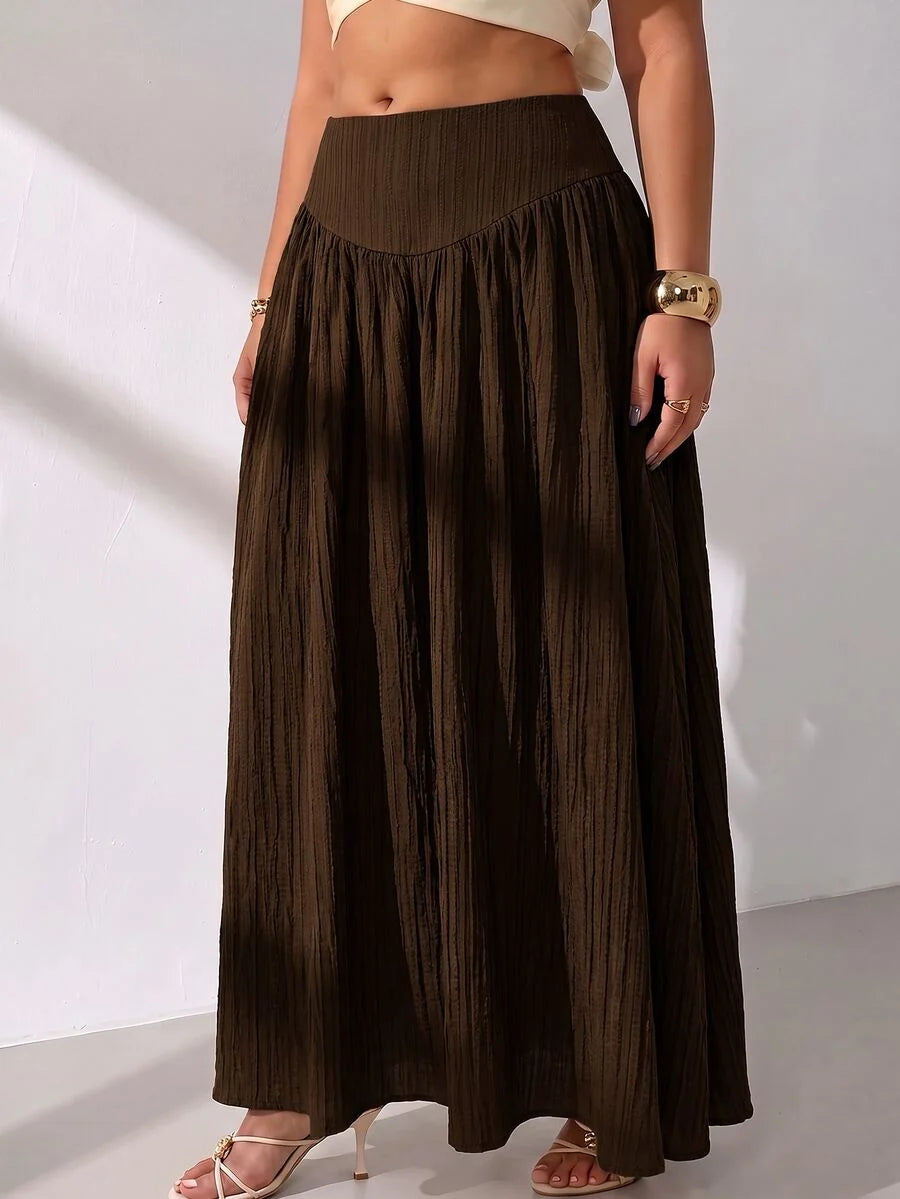Plus Size A-Line Maxi Skirt with Pockets