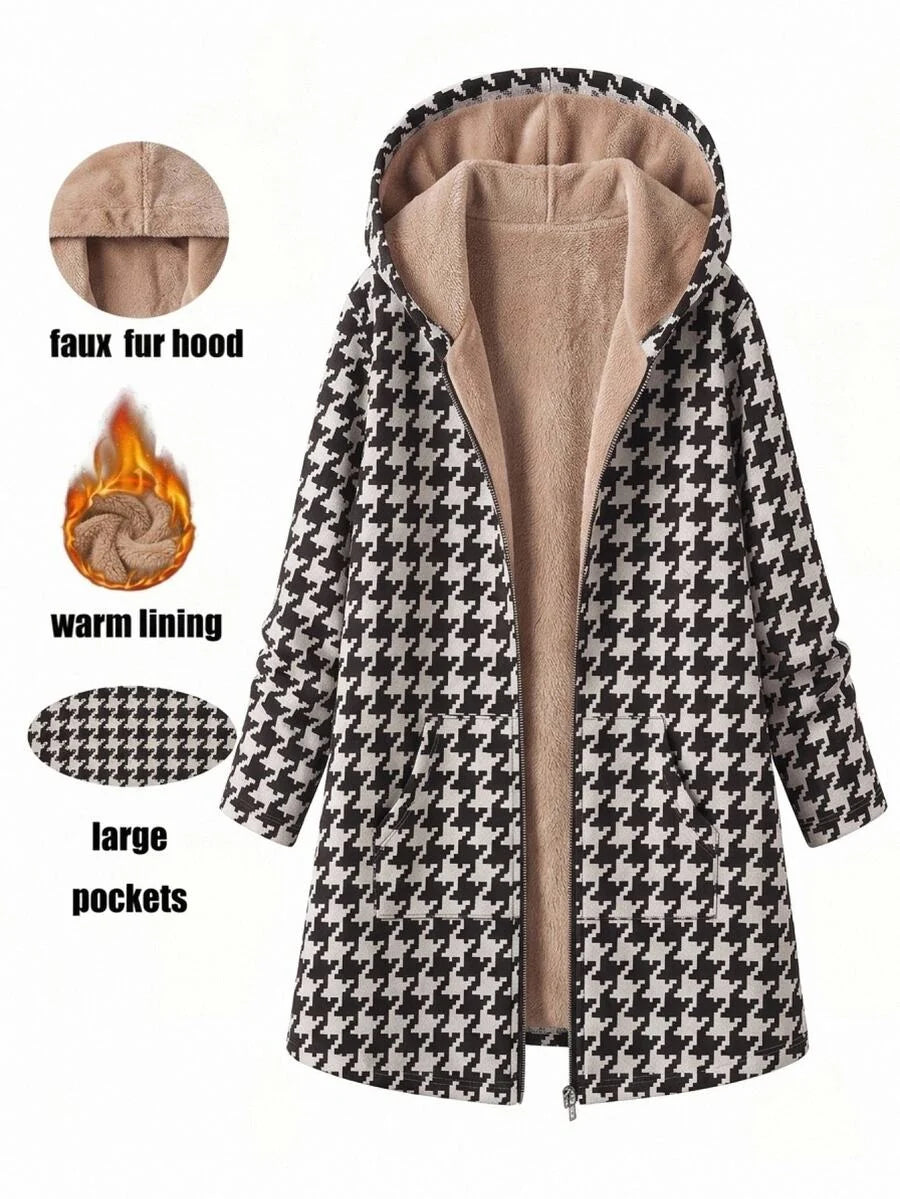 Plus Size Longline Knit Hoodie with Pockets