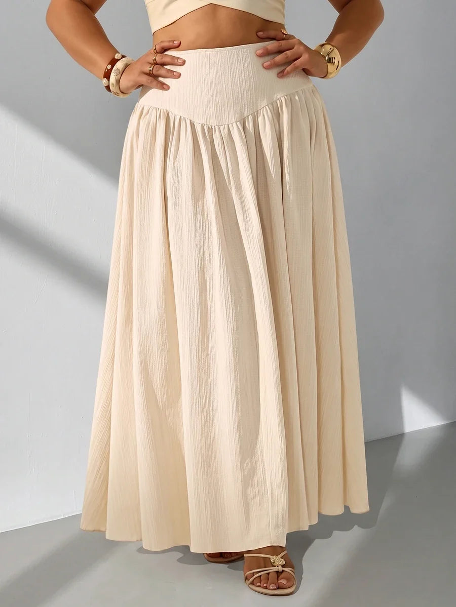 Plus Size A-Line Maxi Skirt with Pockets
