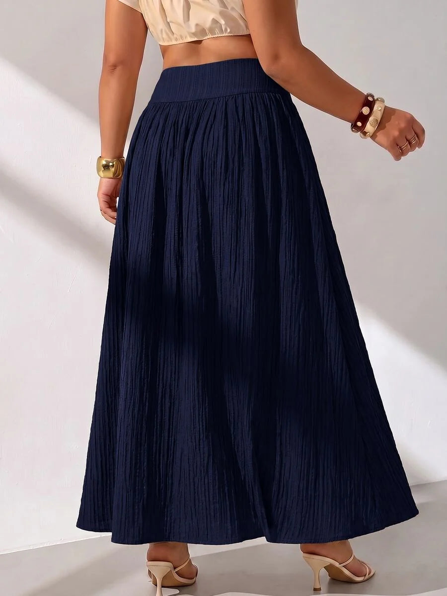 Plus Size A-Line Maxi Skirt with Pockets