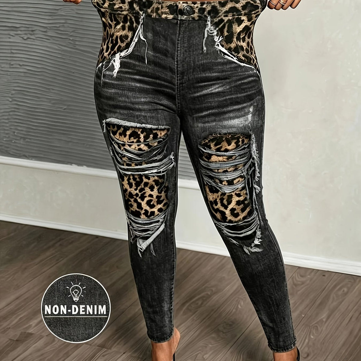 Plus Size High-Waisted Leopard Print Leggings